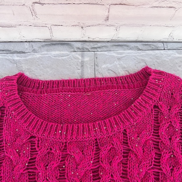 Aeropostal cable knit sequins pullover sweater - Picture 9 of 11